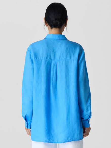 Eileen Fisher Organic Handkerchief Linen Classic Collar Shirt