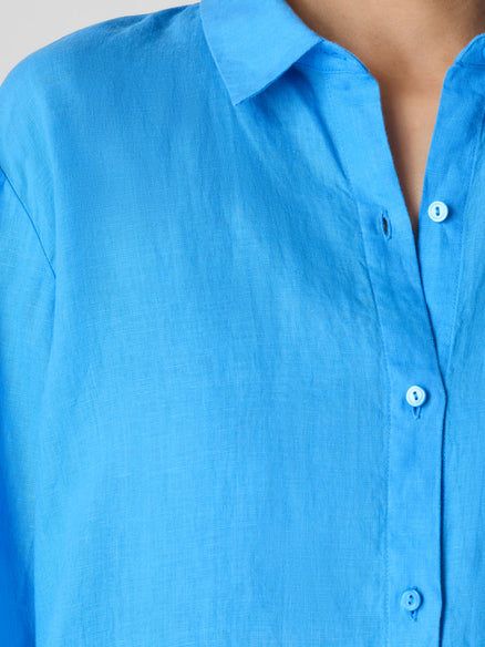 Eileen Fisher Organic Handkerchief Linen Classic Collar Shirt