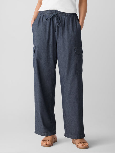 Eileen Fisher Airy Organic Cotton Twill Cargo Pant