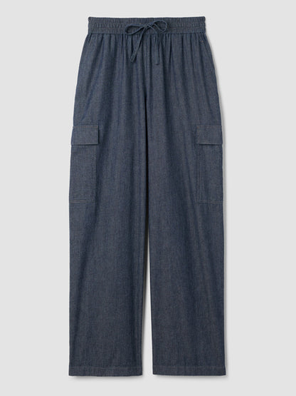 Eileen Fisher Airy Organic Cotton Twill Cargo Pant