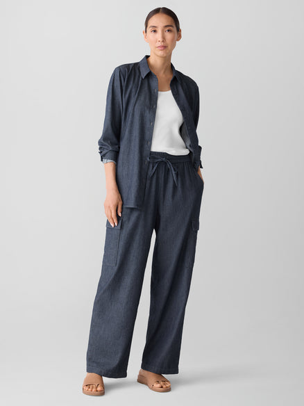 Eileen Fisher Airy Organic Cotton Twill Cargo Pant