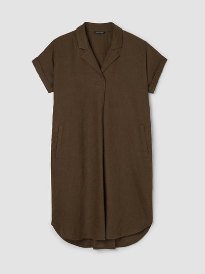 Eileen Fisher Organic Linen Notch Collar Dress