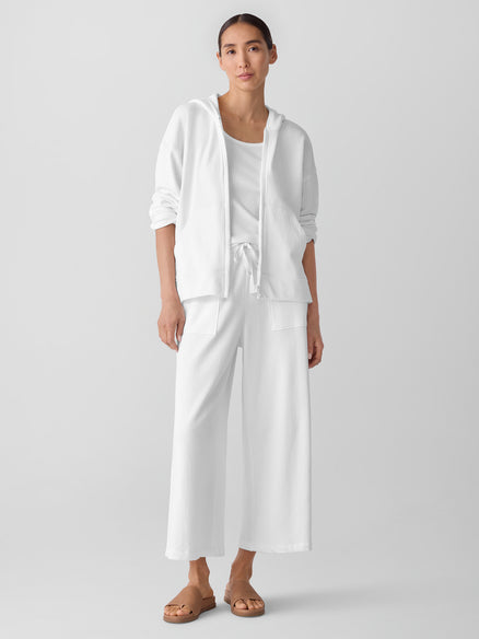 Eileen Fisher Lightweight Organic Cotton Terry Hooded Jacket