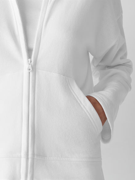 Eileen Fisher Lightweight Organic Cotton Terry Hooded Jacket