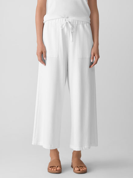 Eileen Fisher Lightweight Organic Cotton Terry Wide-Leg Pant