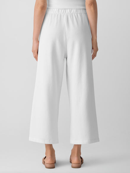 Eileen Fisher Lightweight Organic Cotton Terry Wide-Leg Pant