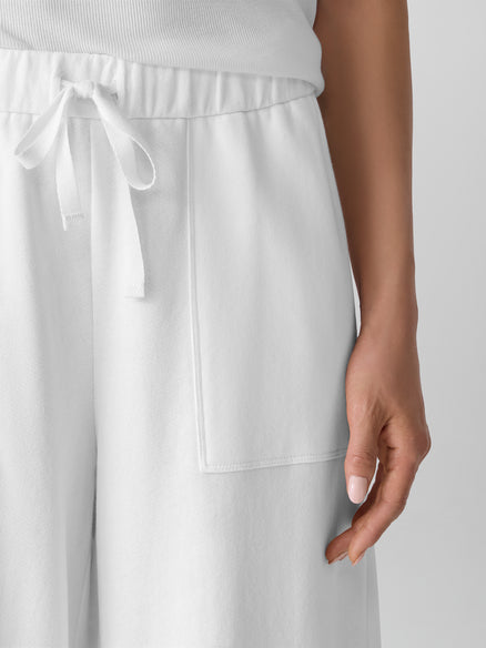 Eileen Fisher Lightweight Organic Cotton Terry Wide-Leg Pant