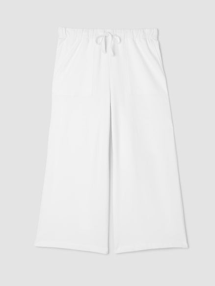 Eileen Fisher Lightweight Organic Cotton Terry Wide-Leg Pant