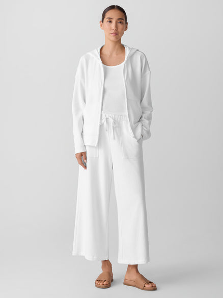 Eileen Fisher Lightweight Organic Cotton Terry Wide-Leg Pant