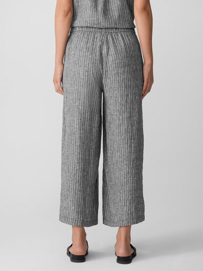 Eileen Fisher Puckered Organic Linen Wide-Leg Pant