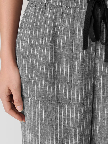 Eileen Fisher Puckered Organic Linen Wide-Leg Pant