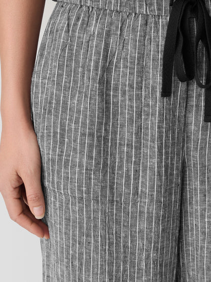 Eileen Fisher Puckered Organic Linen Wide-Leg Pant