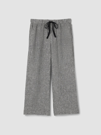 Eileen Fisher Puckered Organic Linen Wide-Leg Pant