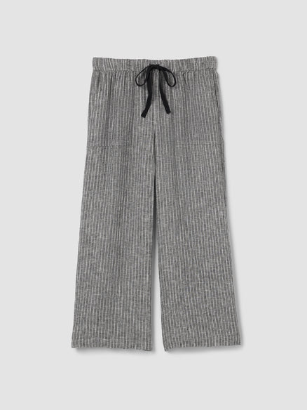 Eileen Fisher Puckered Organic Linen Wide-Leg Pant