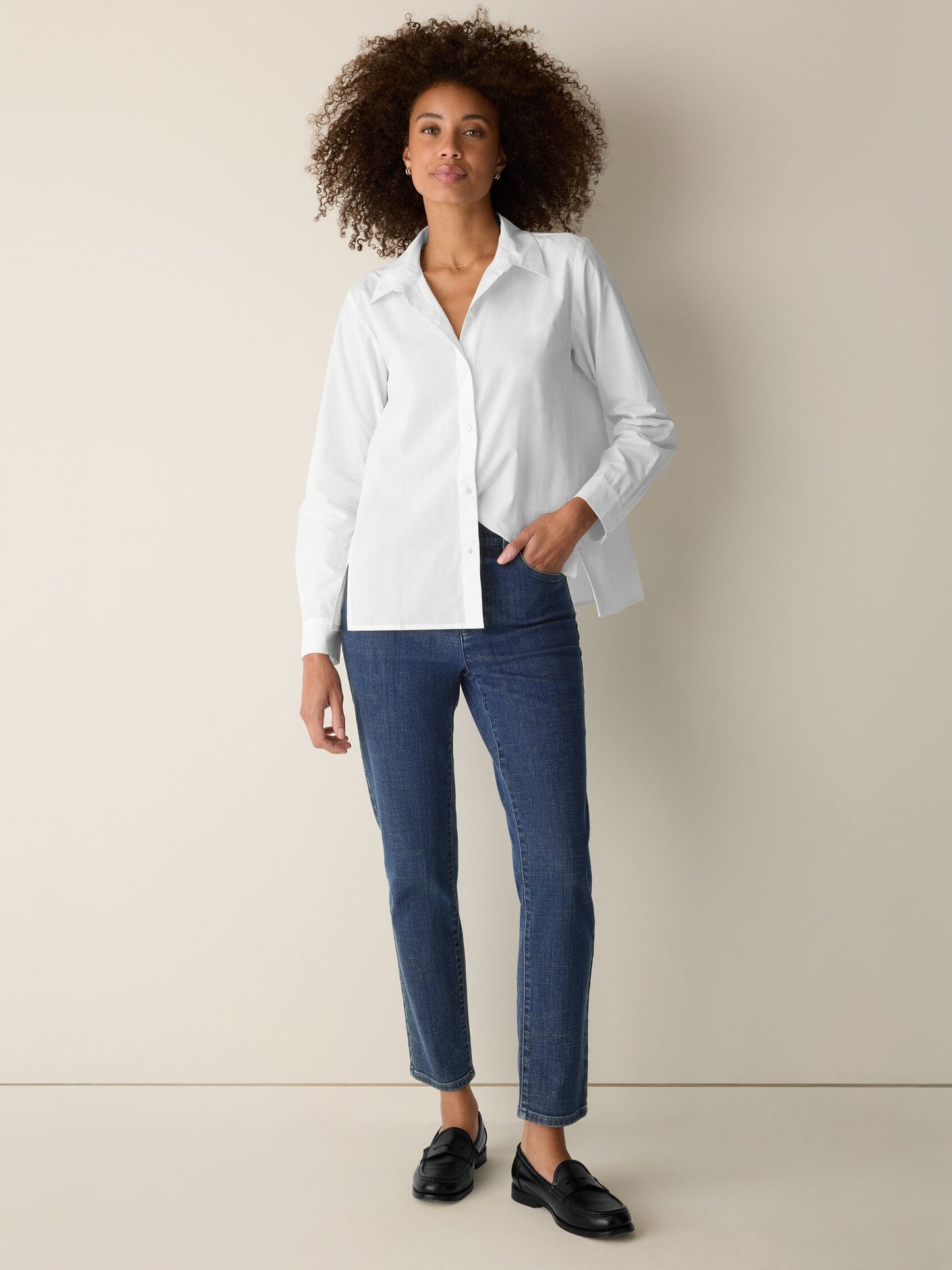 Eileen Fisher Cotton Stretch Denim Slim Jean