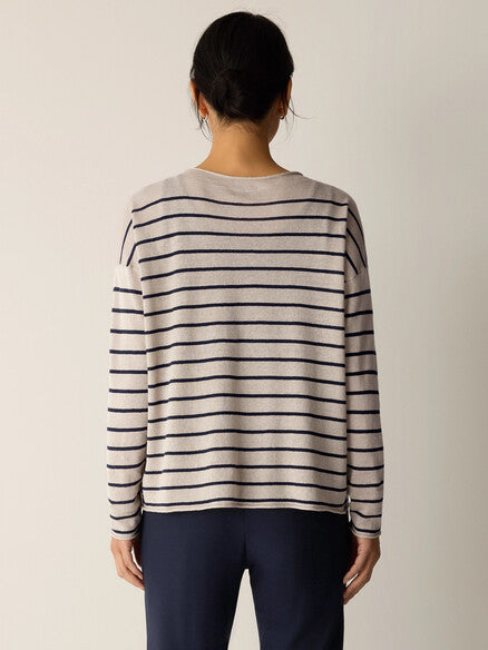 Eileen Fisher Organic Linen Cotton Jewel Neck Top