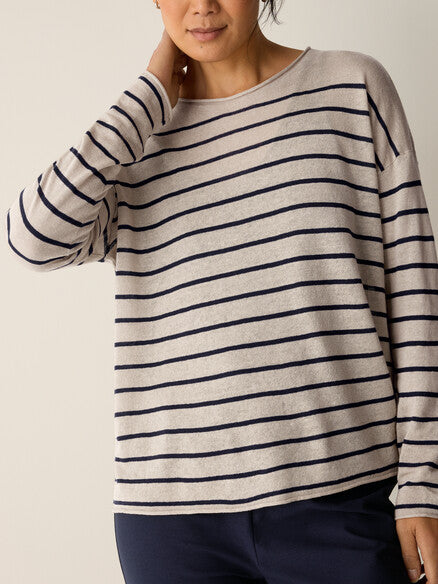 Eileen Fisher Organic Linen Cotton Jewel Neck Top