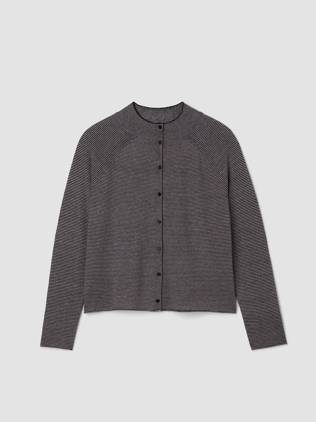 Eileen Fisher Organic Linen Cotton High Collar Cardigan