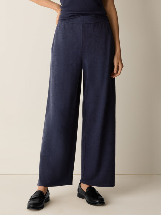 Eileen Fisher Cross Hatch Stretch Jersey Straight Pant