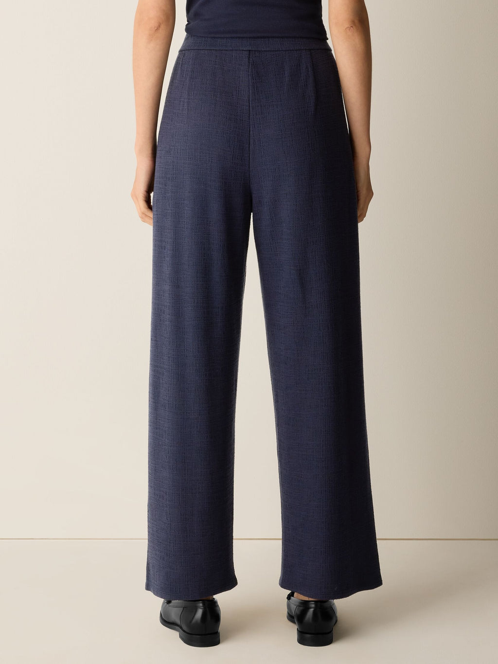 Eileen Fisher Cross Hatch Stretch Jersey Straight Pant