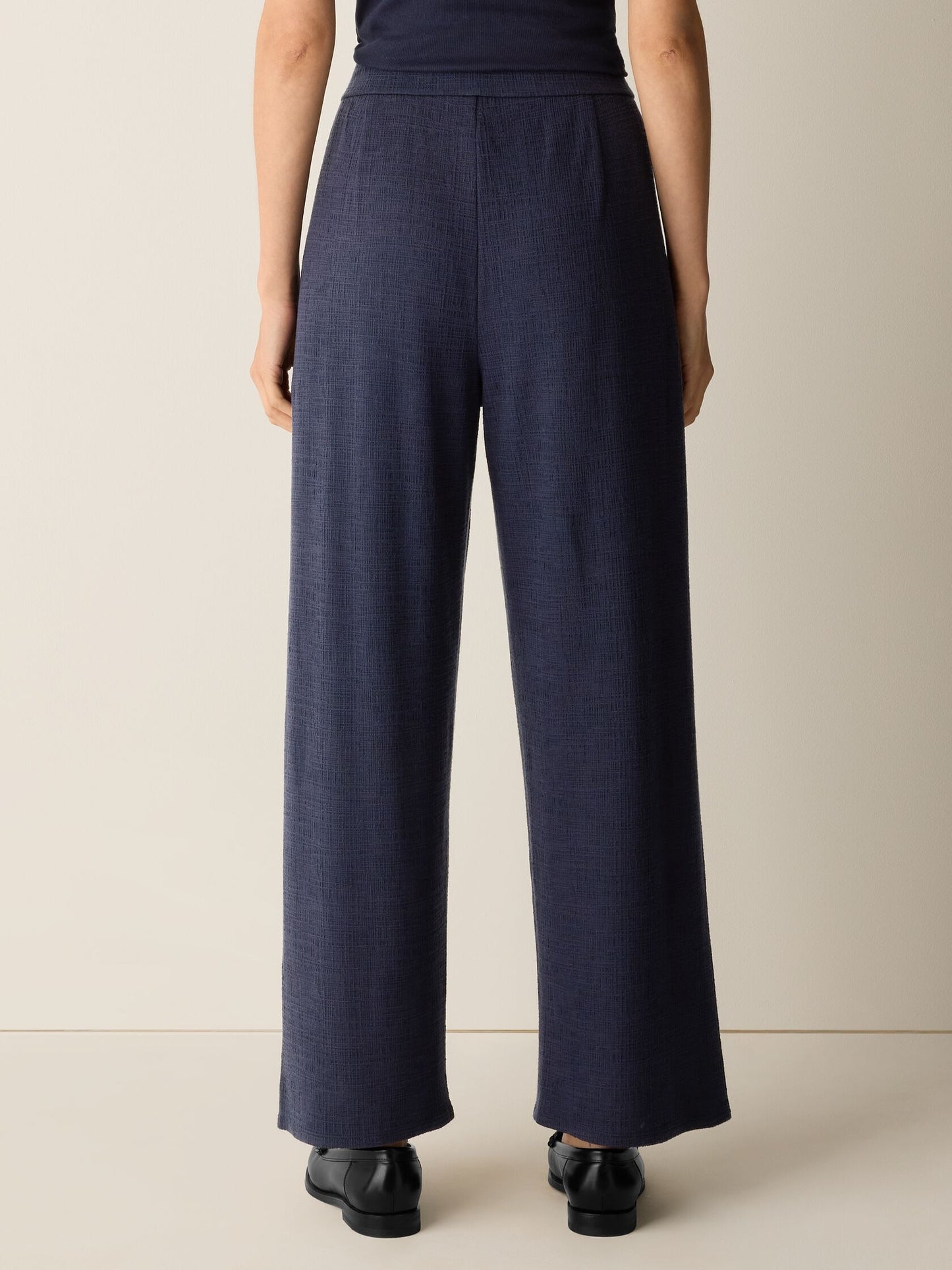 Eileen Fisher Cross Hatch Stretch Jersey Straight Pant