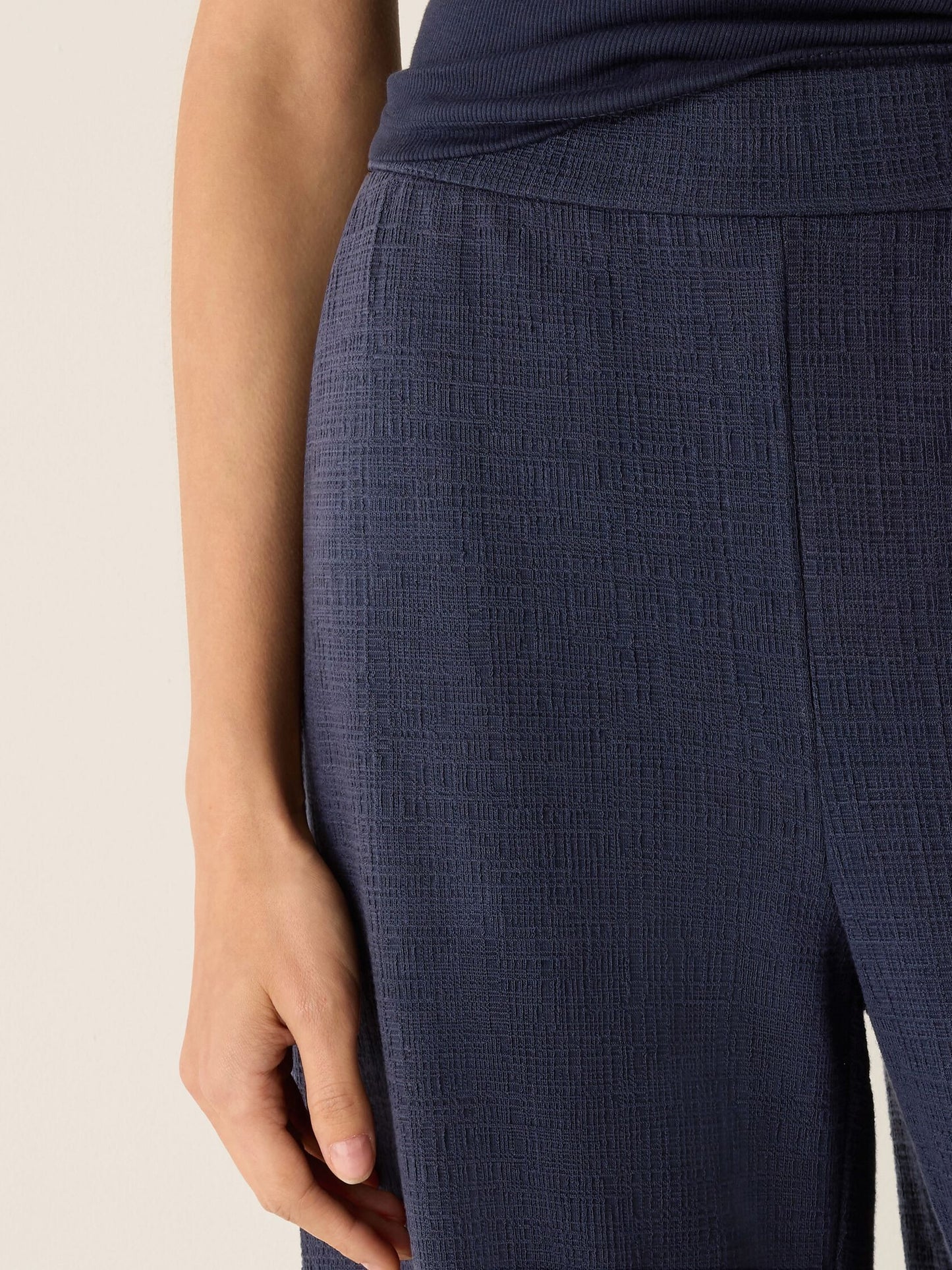 Eileen Fisher Cross Hatch Stretch Jersey Straight Pant