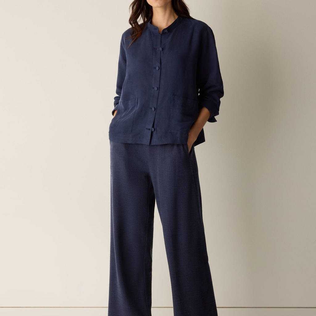Eileen Fisher Cross Hatch Stretch Jersey Straight Pant