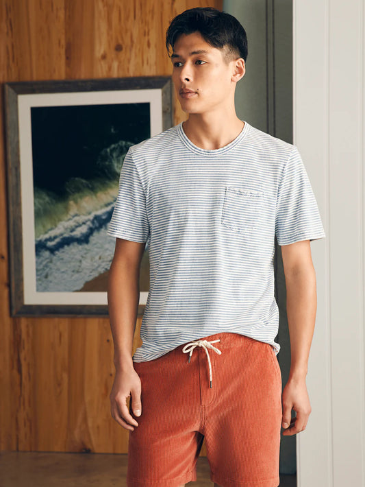 Faherty Short-Sleeve Indigo Pocket Tee