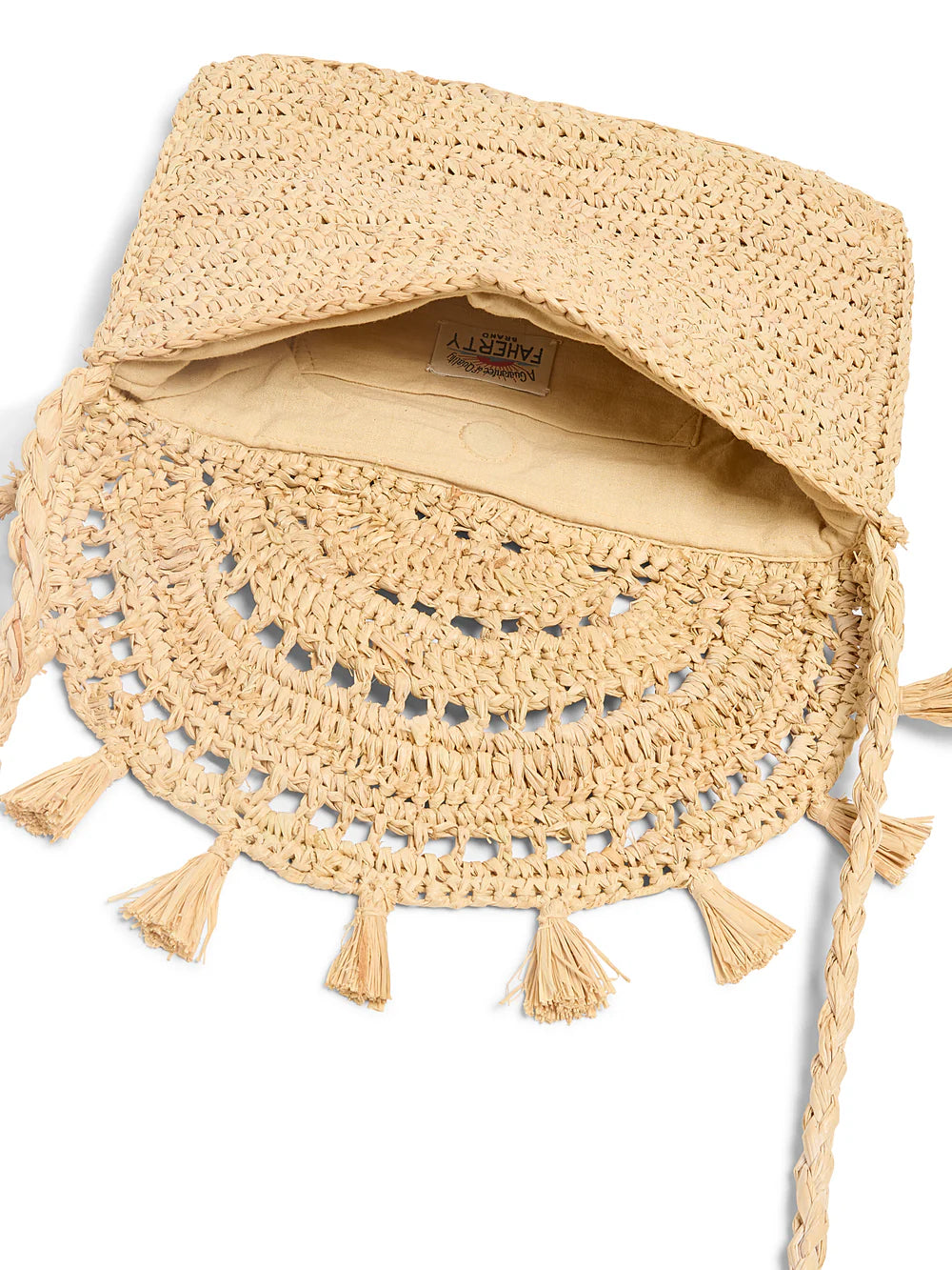 Faherty Raffia Tassel Clutch