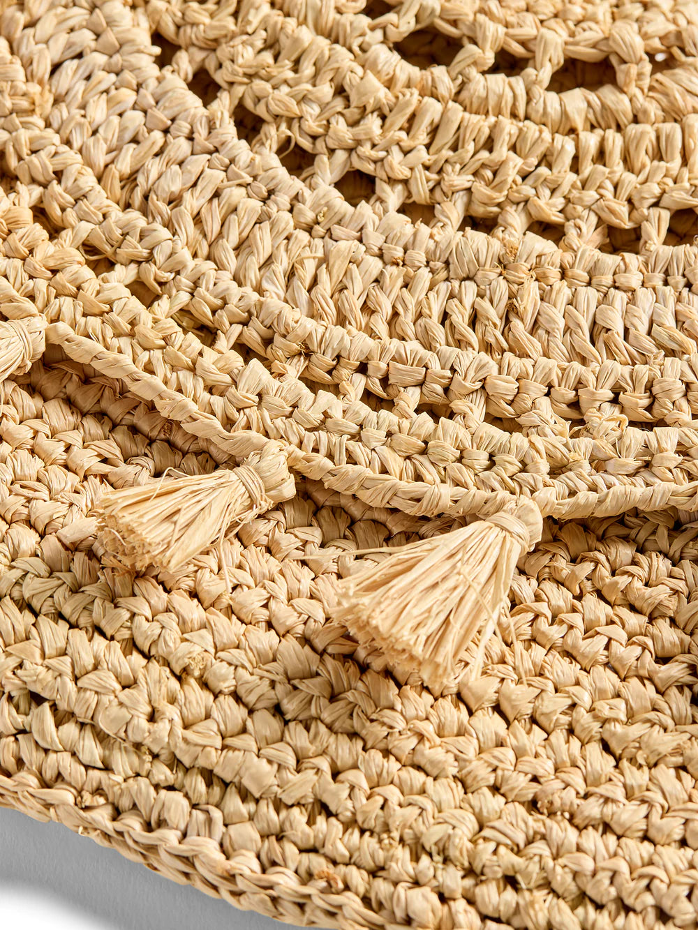 Faherty Raffia Tassel Clutch