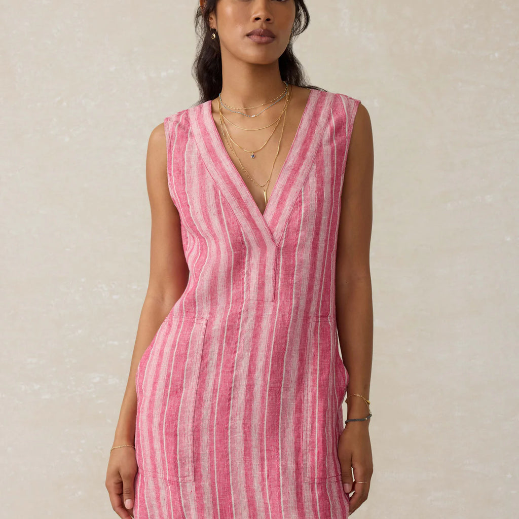 Faherty Azure Linen Dress