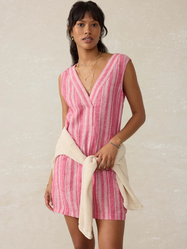 Faherty Azure Linen Dress