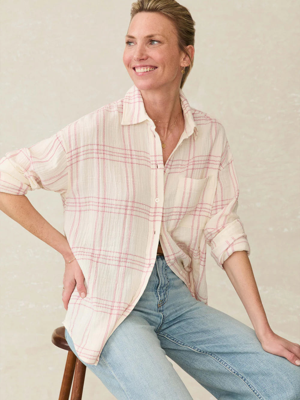 Faherty Dune Cotton Gauze Relaxed Shirt