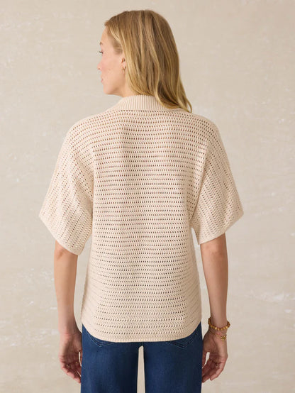 Faherty Seacoast Crochet Polo