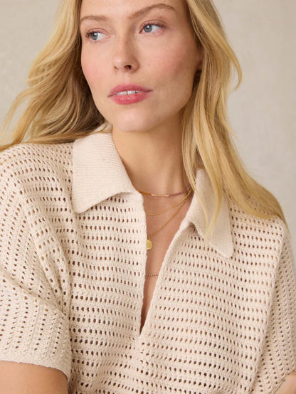 Faherty Seacoast Crochet Polo