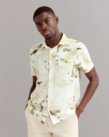 Billy Reid Short Sleeve Grid Yellowhammer Treme Shirt