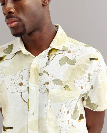 Billy Reid Short Sleeve Grid Yellowhammer Treme Shirt