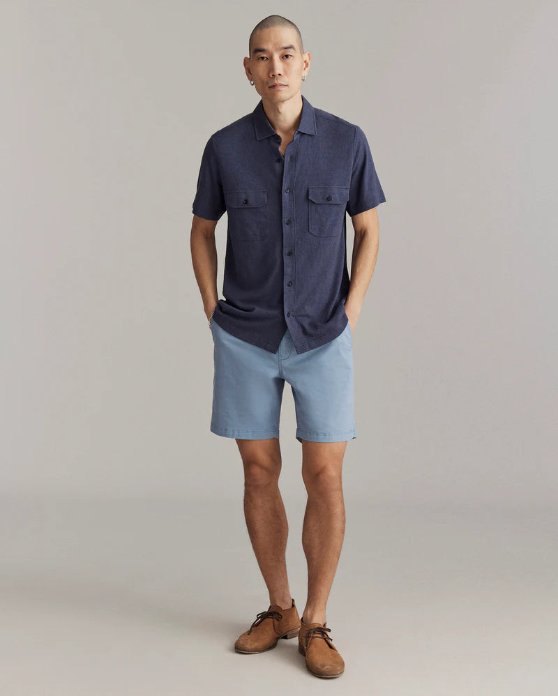 Billy Reid Short Sleeve Hemp Cotton Knit Shirt