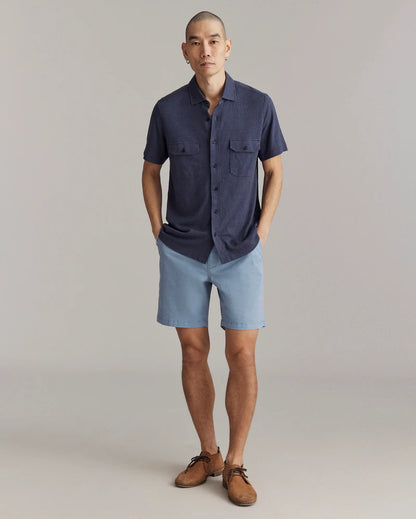 Billy Reid Short Sleeve Hemp Cotton Knit Shirt