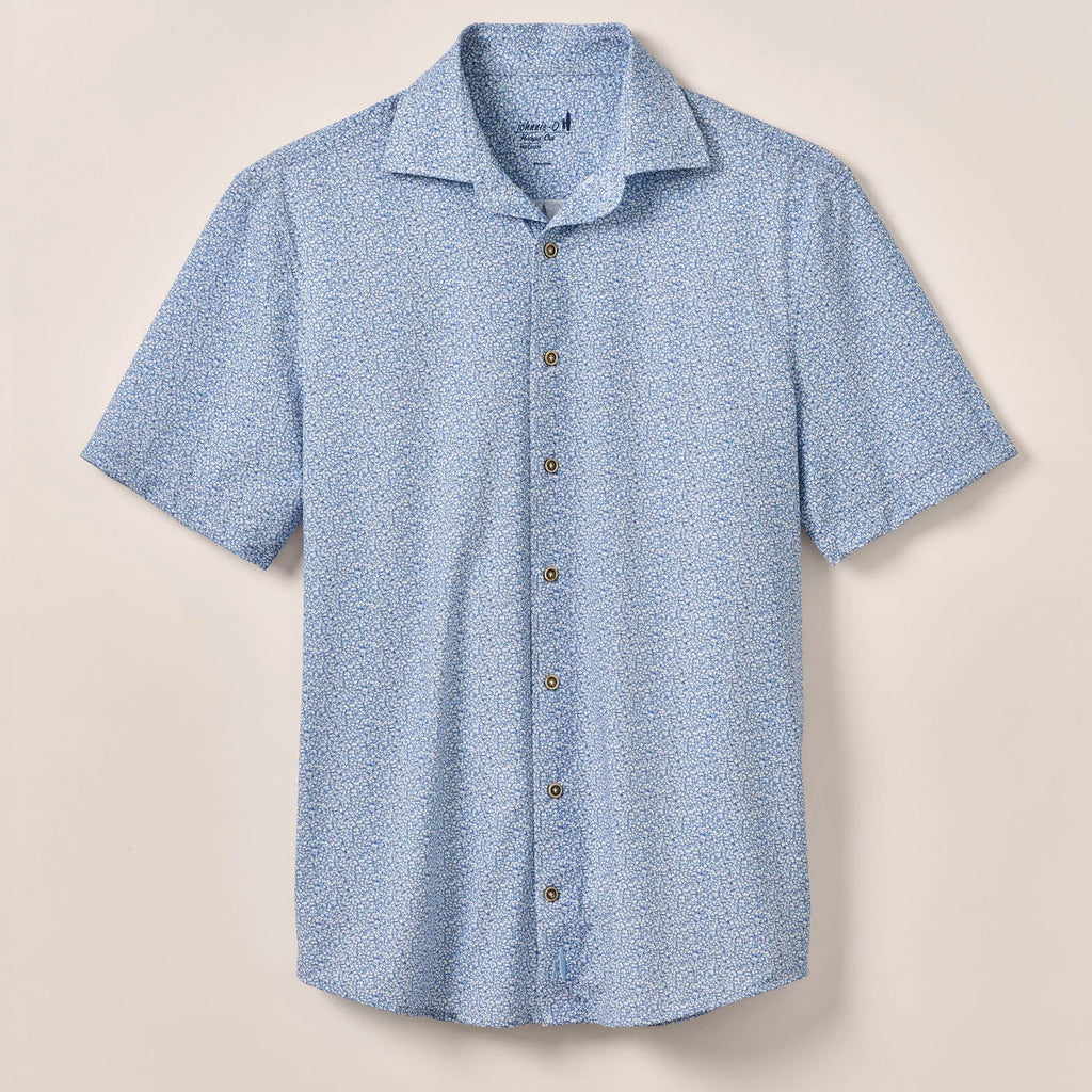 Johnnie-O Short Sleeve Hangin' Out Knit Button Down Shirt - Waylan