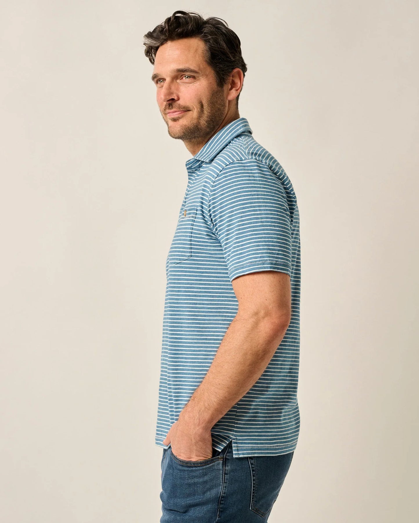 Johnnie-O Johnny Collar Cotton Polo Brandt