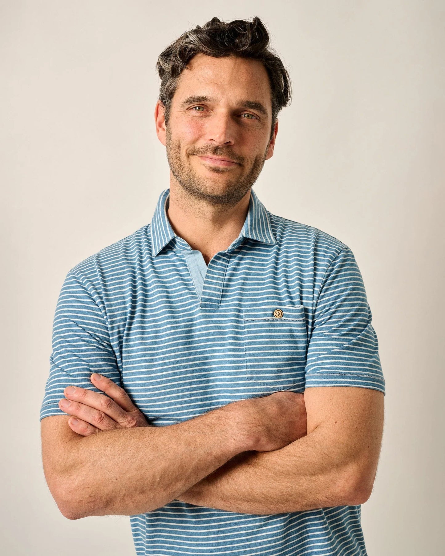 Johnnie-O Johnny Collar Cotton Polo Brandt