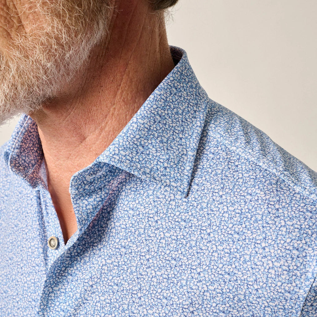 Johnnie-O Short Sleeve Hangin' Out Knit Button Down Shirt - Waylan