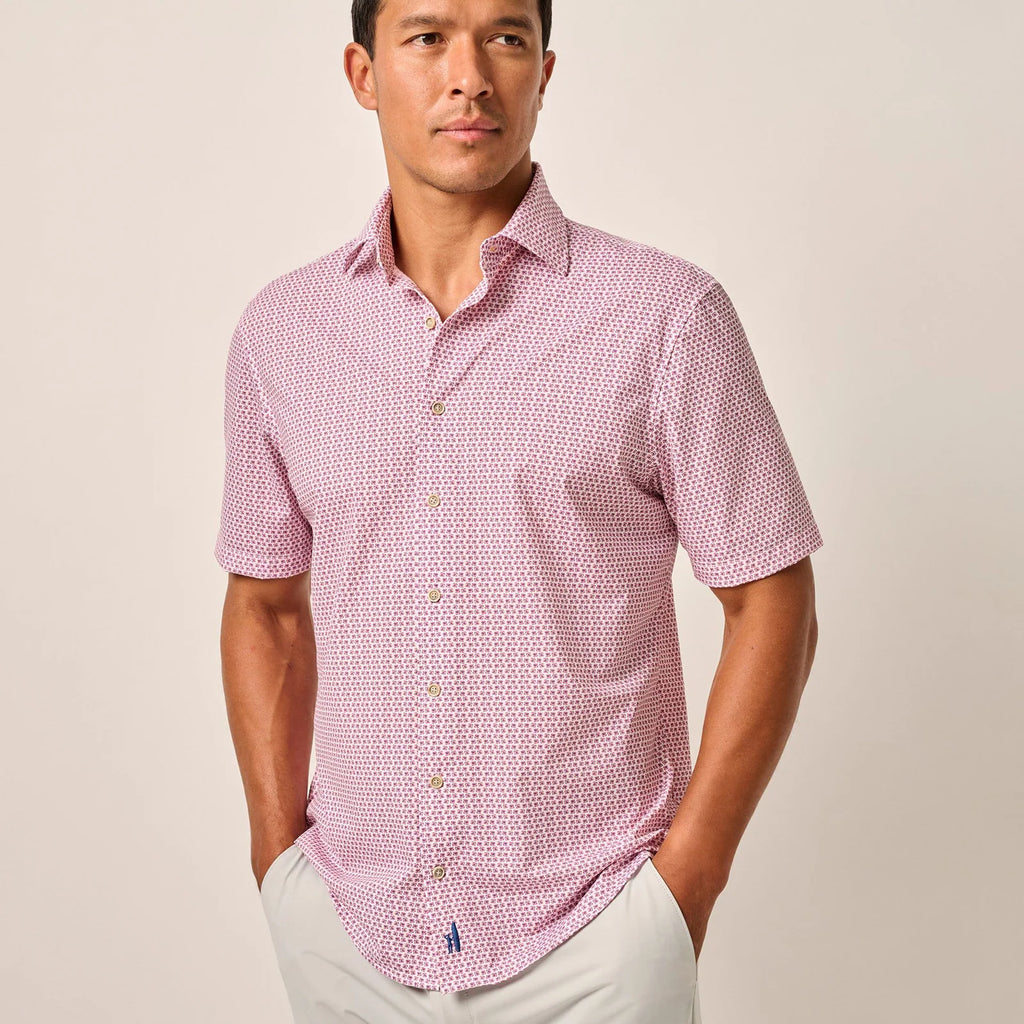 Johnnie-O Short Sleeve Hangin' Out Knit Button Down Shirt