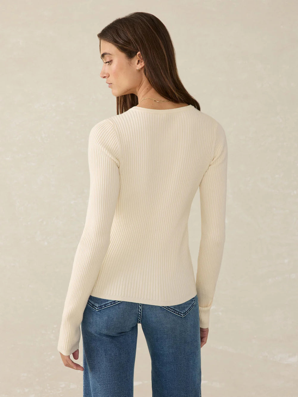 Faherty Stretch Cotton Cashmere Rib Cardigan