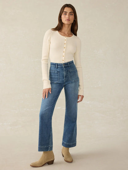 Faherty Stretch Cotton Cashmere Rib Cardigan