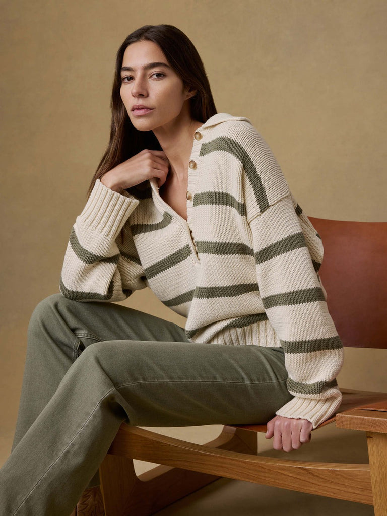 Faherty Sunwashed Cotton Polo Sweater