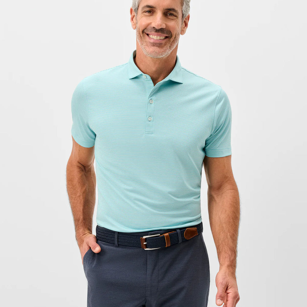 Johnnie-O Lyndonn Striped Jersey Performance Polo