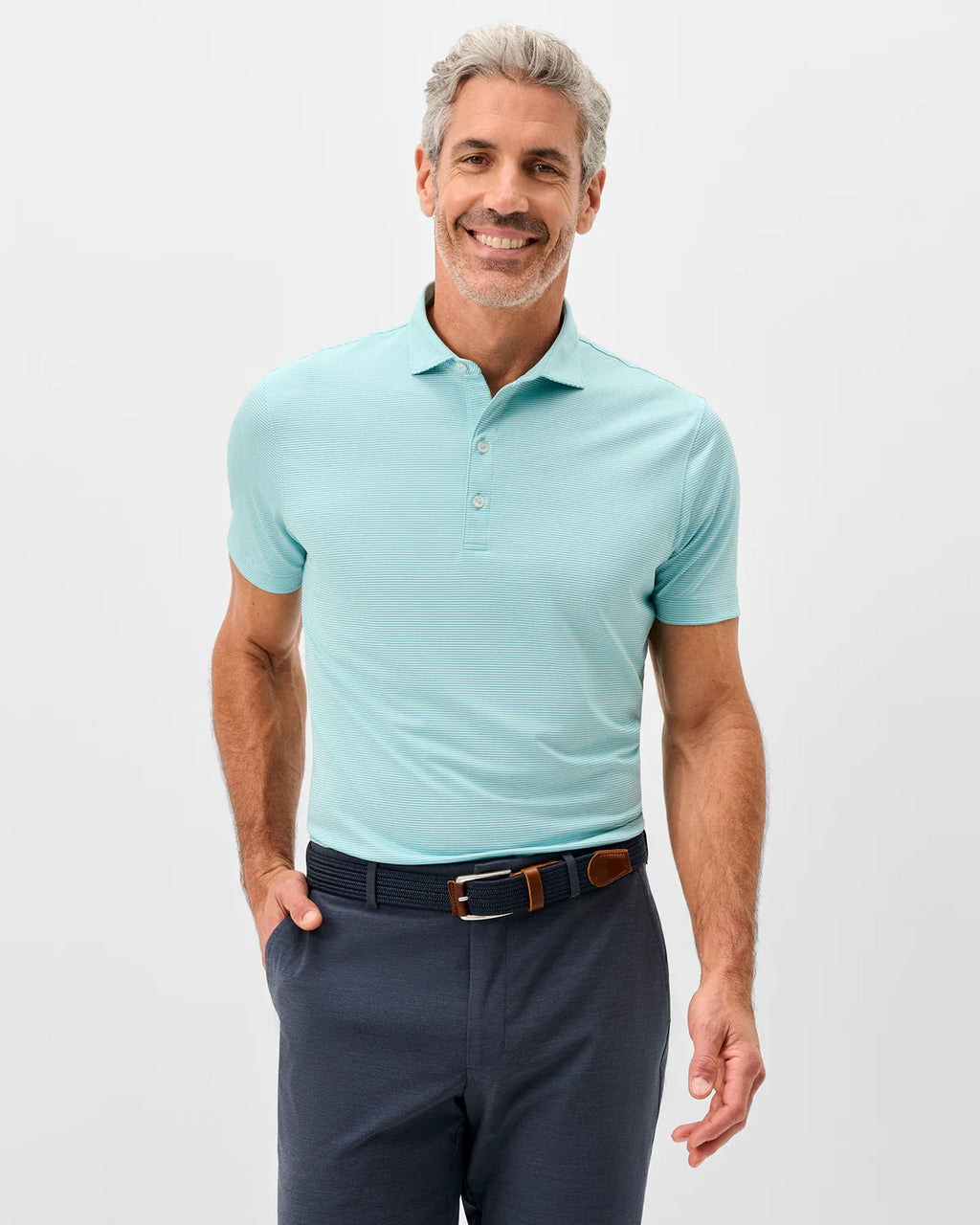 Johnnie-O Lyndonn Striped Jersey Performance Polo