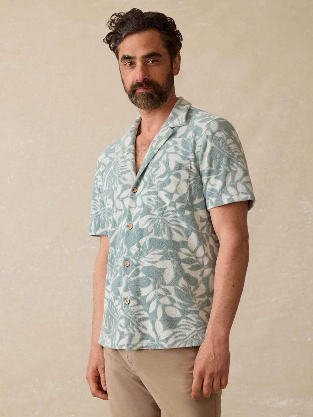 Faherty Short-Sleeve Cabana Towel Terry Shirt
